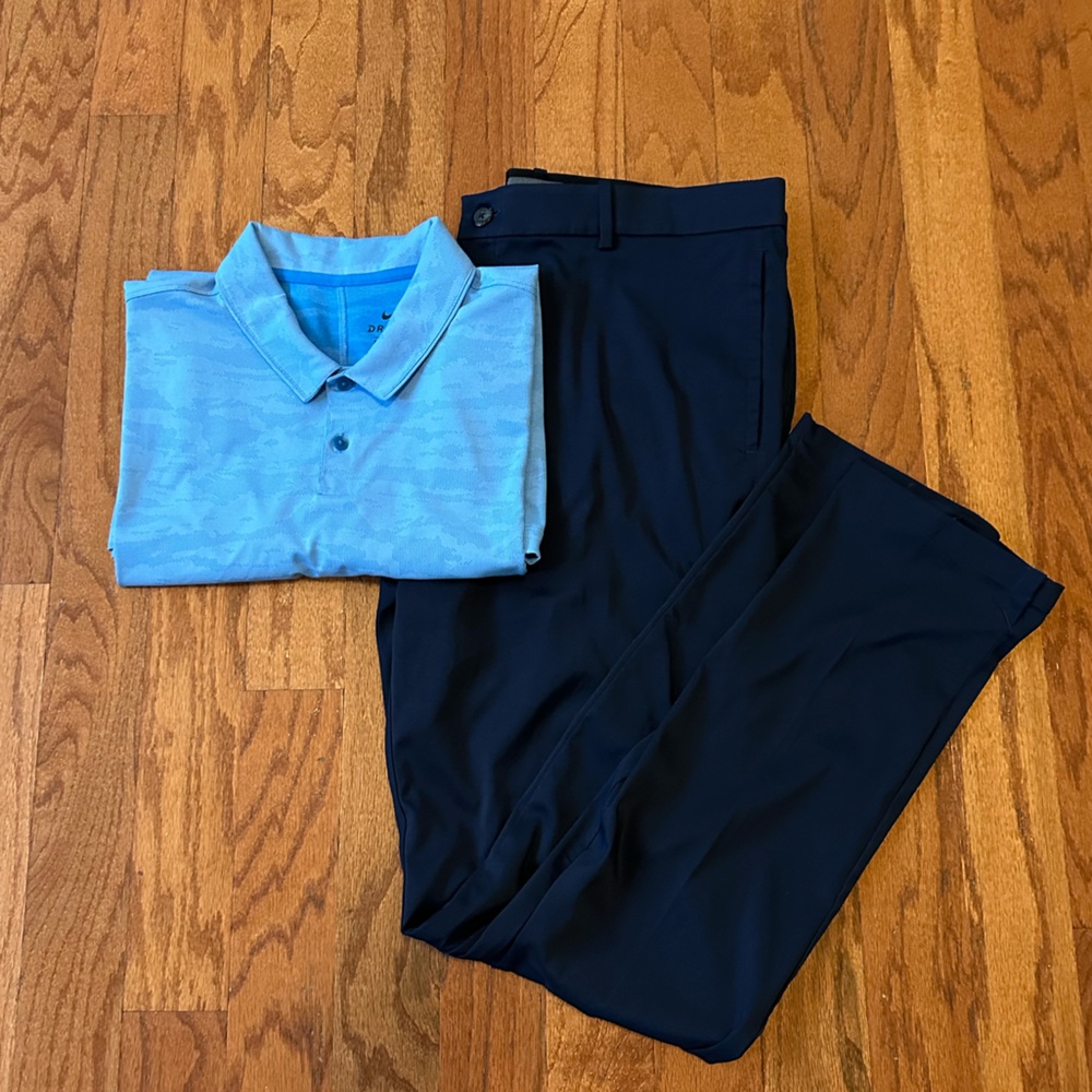 Blue Nike Dri-Fit Golf Pants